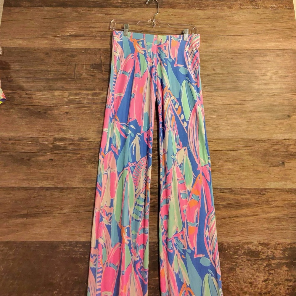 Lilly Pulitzer Multi-Color Wide Leg Pants - Pink Blue Green